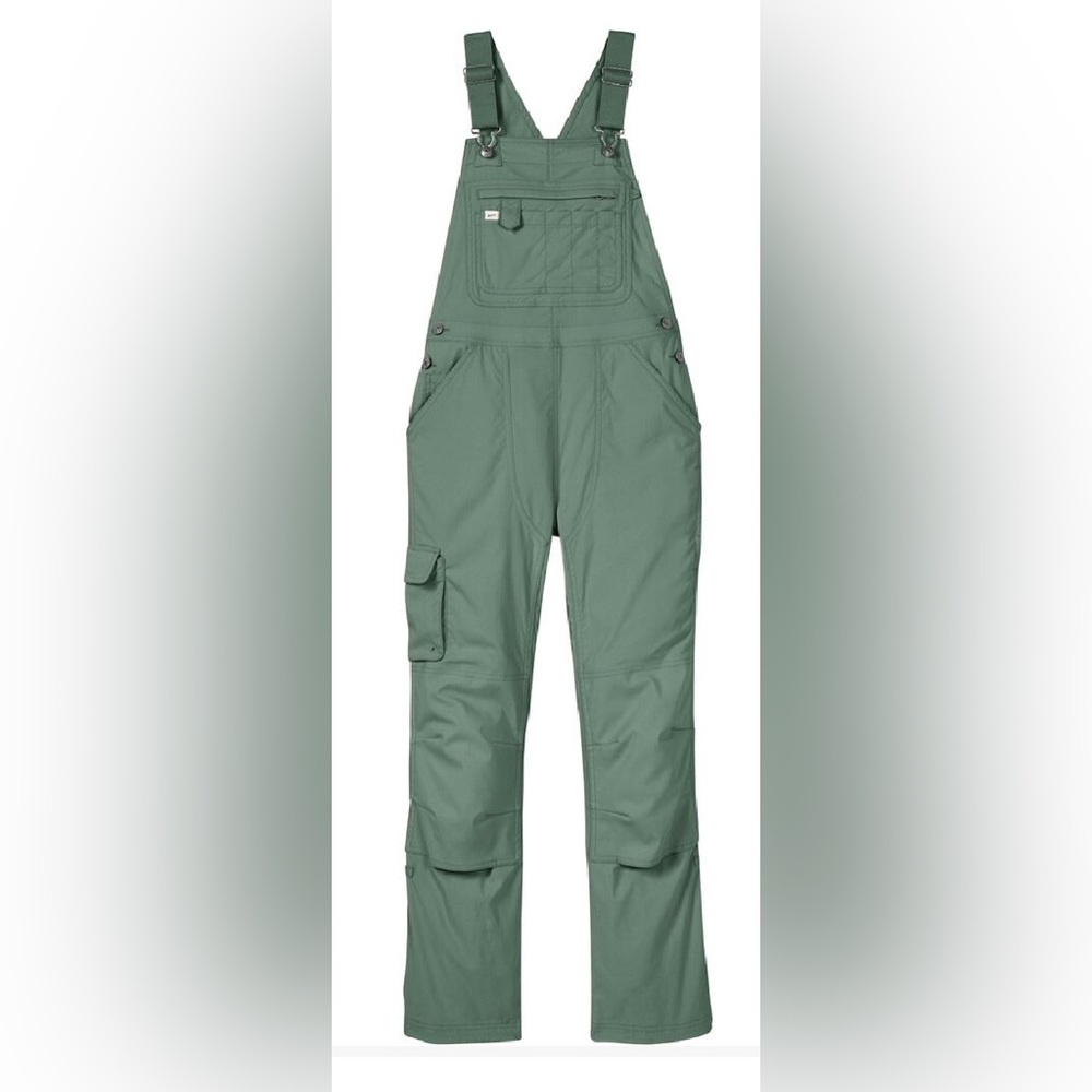 Duluth Trading Co women’s heirloom gardening bib overalls, green size Large, 31”